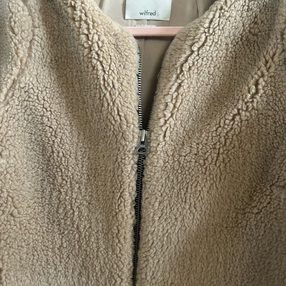 Wilfred Aritzia brown‎ teddy coat medium - Picture 2 of 4